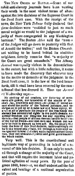 "The New Order of Battle," New York Herald, March 13, 1857