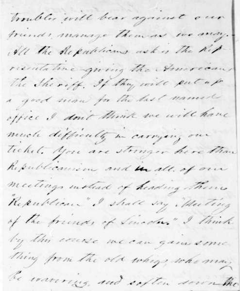 Thomas J. Pickett to Abraham Lincoln, August 3, 1858 (Page 2)