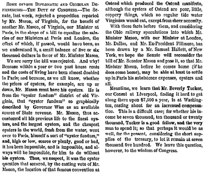 “Some of Our Diplomatic and Consular Deficiencies,” New York Herald, January 19, 1859 (Page 1)