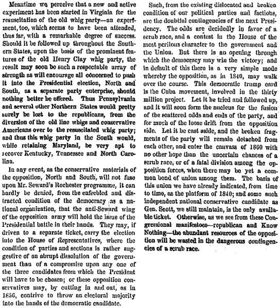 “The Presidential Question,” New York Herald, January 24, 1859 (Page 2)