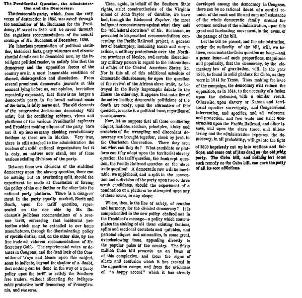 “The Presidential Question,” New York Herald, January 29, 1859