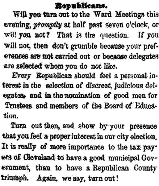 “Republicans,” Cleveland (OH) Herald, March 29, 1859