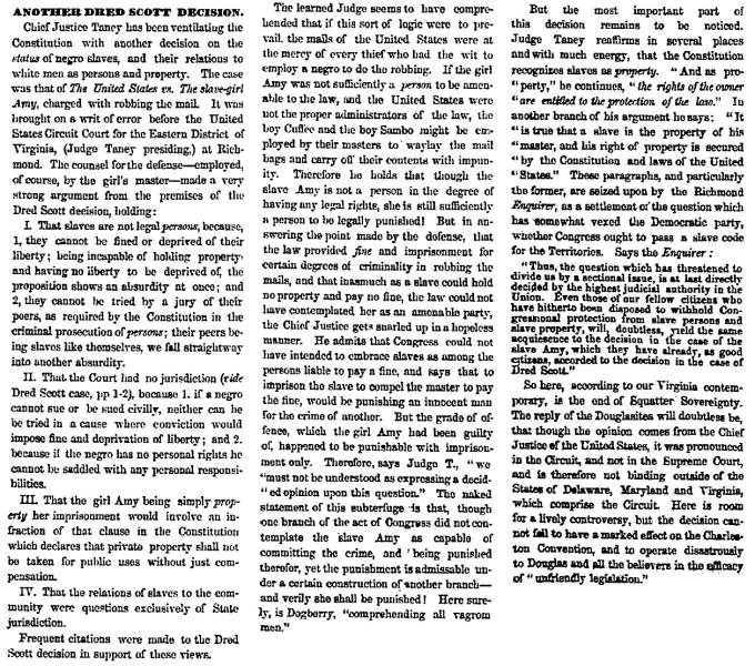 “Another Dred Scott Decision,” Chicago (IL) Press and Tribune, June 8, 1859
