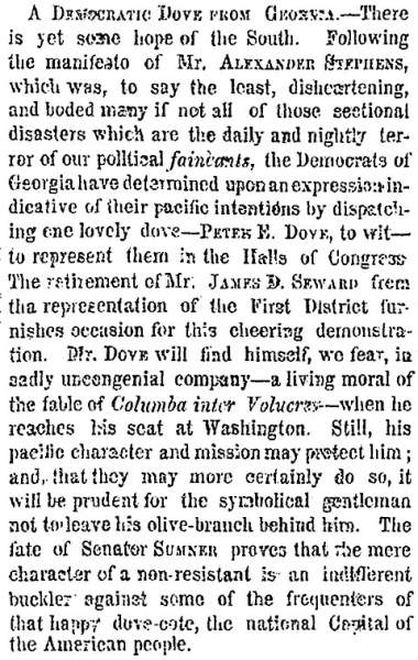 “A Democratic Dove from Georgia,” New York Times, July 16, 1859