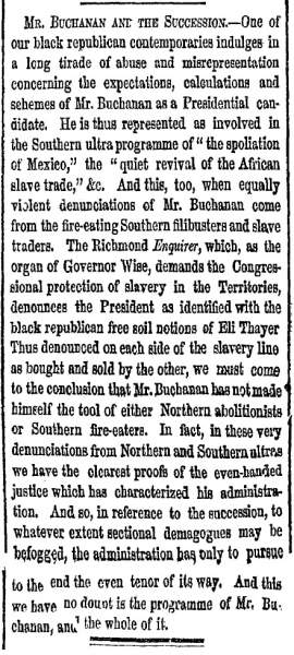 “Mr. Buchanan and the Succession,” New York Herald, July 24, 1859