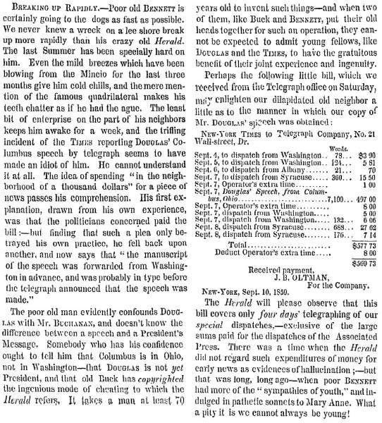 “Breaking Up Rapidly,” New York Times, September 12, 1859