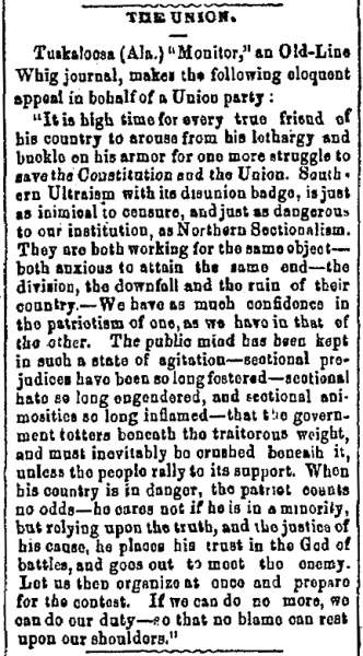 “The Union,” Charlestown (VA) Free Press, April 26, 1860