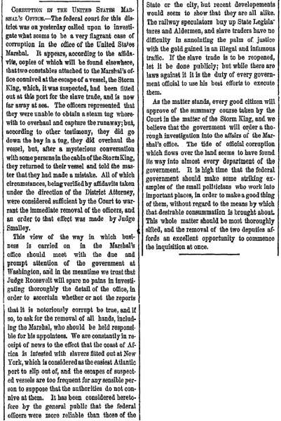 “Corruption in the United States Marshal’s Office,” New York Herald, May 6, 1860