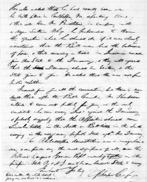 Schuyler Colfax to Abraham Lincoln, May 30, 1860 (Page 2)