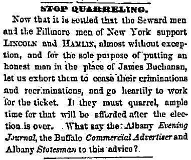 “Stop Quarreling,” Chicago (IL) Press and Tribune, May 30, 1860