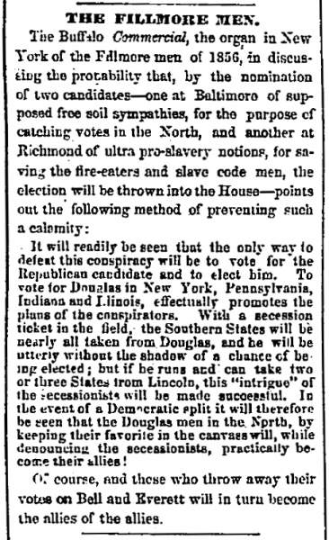 “The Fillmore Men,” Chicago (IL) Press and Tribune, June 19, 1860