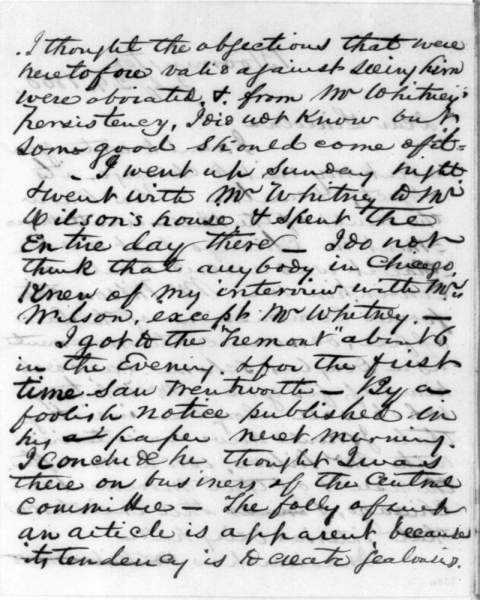 David Davis to Abraham Lincoln, July 24, 1860 (Page 2)