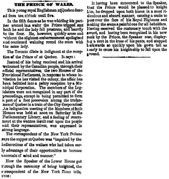 “The Prince of Wales,” Cleveland (OH) Herald, August 27, 1860