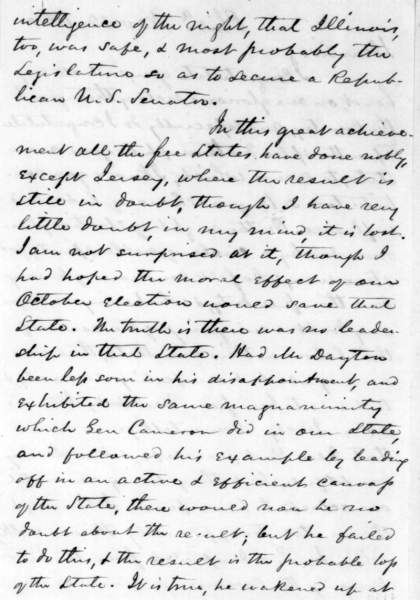 John P. Sanderson to David Davis, November 12, 1860 (Page 2)