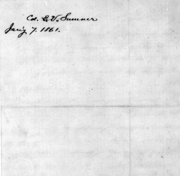 Edwin V. Sumner to John G. Nicolay, January 7, 1861 (Page 3)
