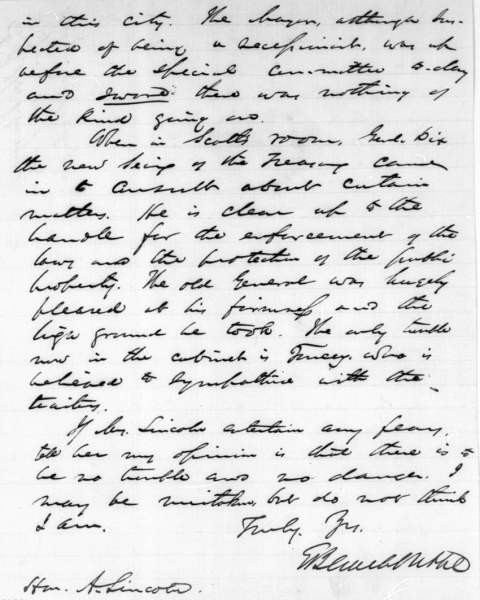 Elihu B. Washburne to Abraham Lincoln, January 30, 1861 (Page 3)