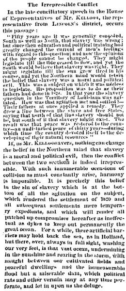 “The Irrepressible Conflict,” Richmond (VA) Dispatch, February 13, 1861