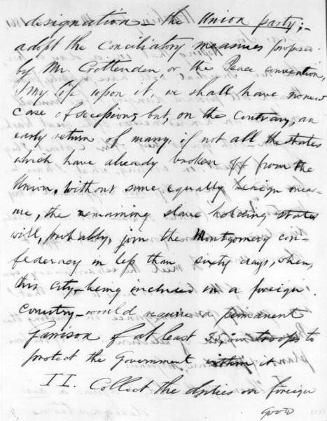 Winfield Scott to William H. Seward, March 3, 1861 (Page 2)