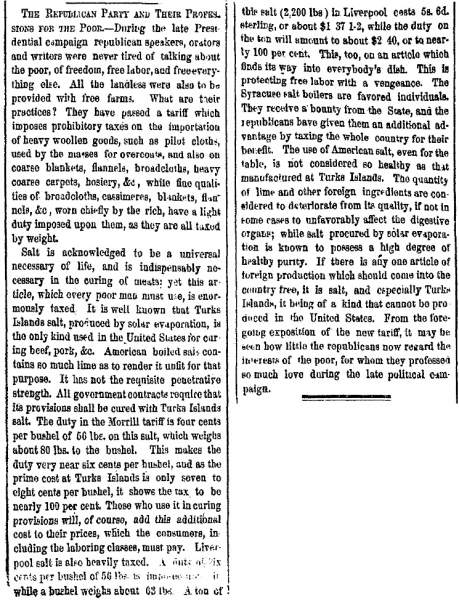 “The Republican Party and their Professions for the Poor,” New York Herald, March 31, 1861