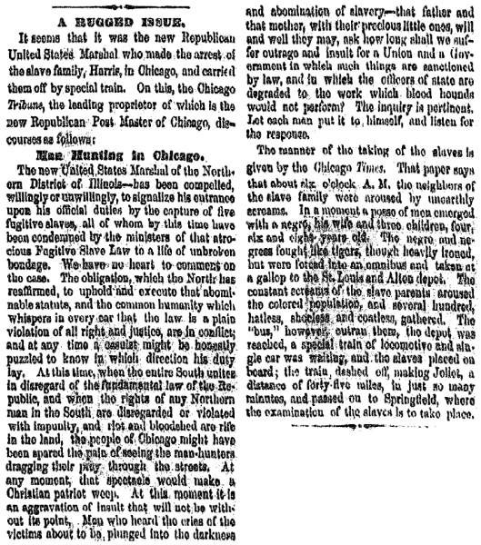 “A Rugged Issue,” Cleveland (OH) Herald, April 5, 1861