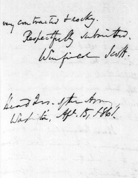 Winfield Scott to Abraham Lincoln, April 15, 1861 (Page 2)