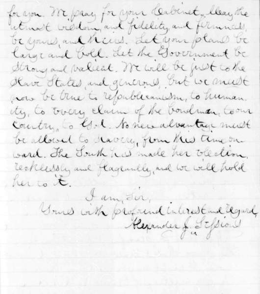 Alexander J. Sessions to Abraham Lincoln, April 16, 1861 (Page 2)
