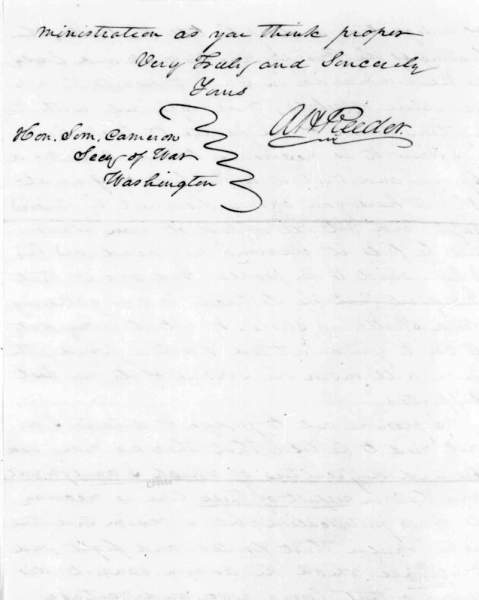 Andrew H. Reeder to Simon Cameron, April 24, 1861 (Page 4)