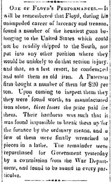 “One of Floyd’s Performances,” Atchison (KS) Freedom’s Champion, June 29, 1861