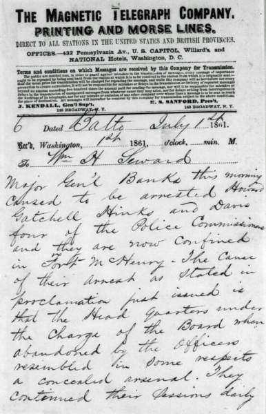 Marriot Boswell to William H. Seward, July 1, 1861 (Page 1)