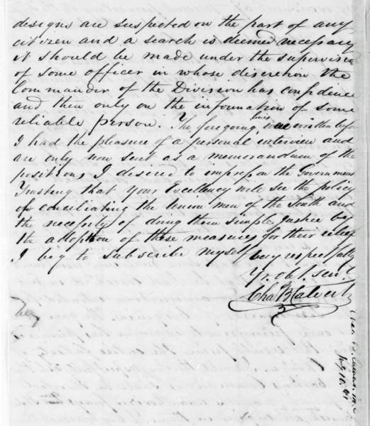 Charles B. Calvert to Abraham Lincoln, July 10, 1861 (Page 4)