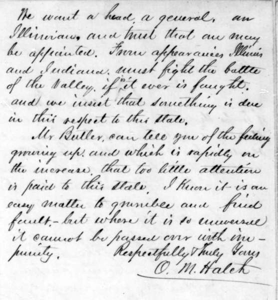 Ozias Mather Hatch to Abraham Lincoln, August 17, 1861 (Page 2)
