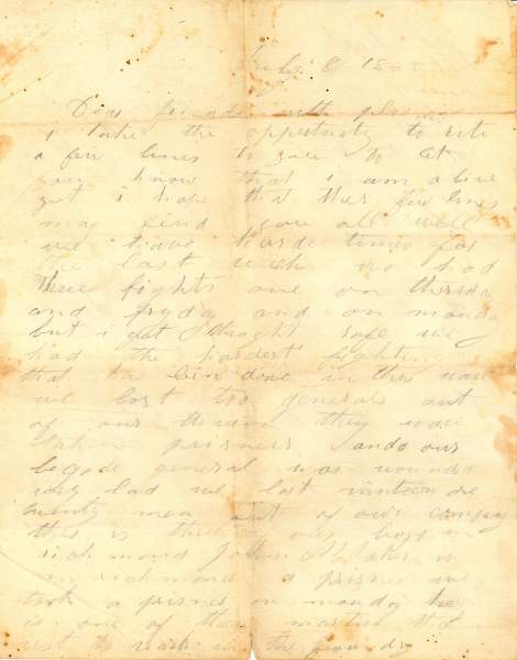 John T. Cuddy to John H. Cuddy, July 8, 1862 (Page 1)