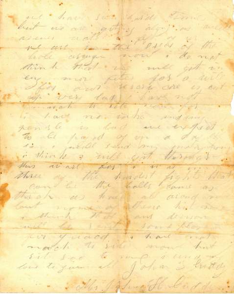 John T. Cuddy to John H. Cuddy, July 8, 1862 (Page 2)