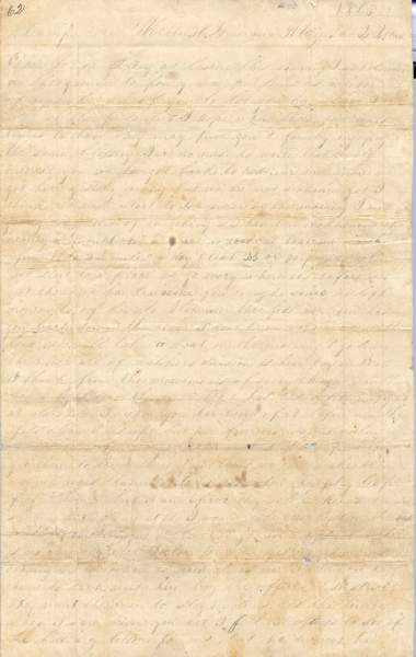 William Elisha Stoker to Elizabeth E. Stoker, May 22, 1863 (Page 1)