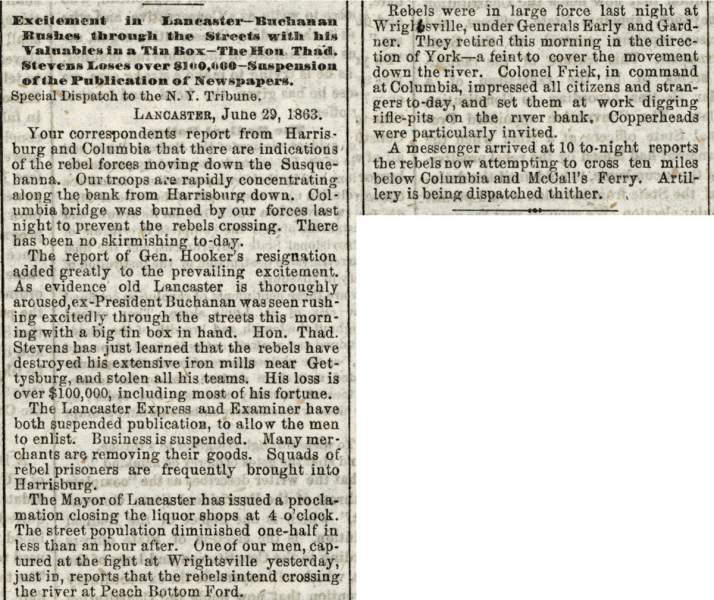“Excitement in Lancaster,” Cincinnati (OH) Gazette, July 2, 1863