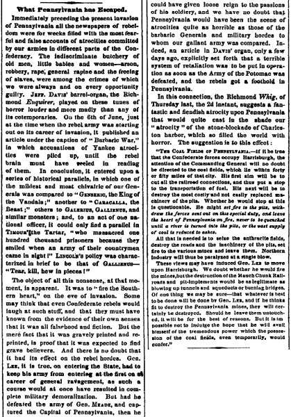 “What Pennsylvania has Escaped,” New York Times, July 6, 1863