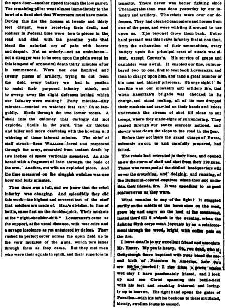 “Details From Our Special Correspondent,” New York Times, July 6, 1863 (Page 2)