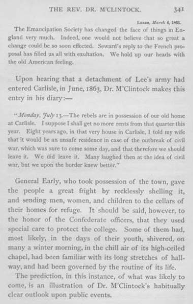 Entry by John McClintock, July 13, 1863 (Page 1)