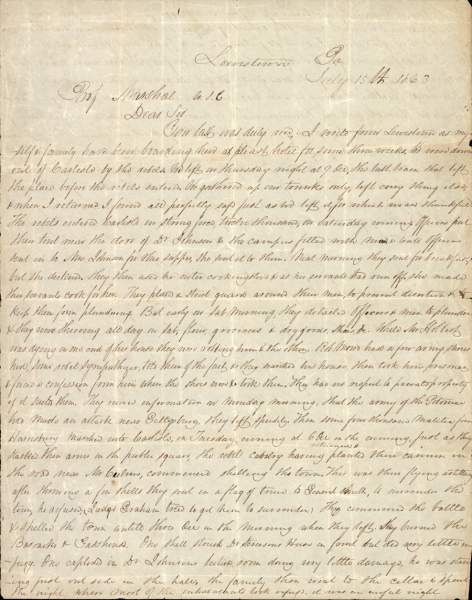 George D. Chenoweth to James W. Marshall, July 15, 1863 (Page 1)