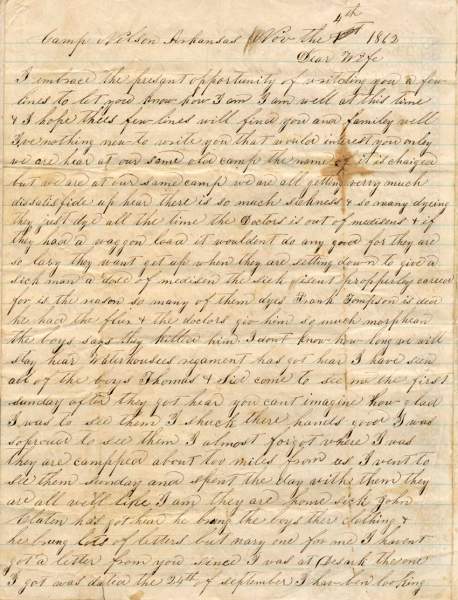 William Elisha Stoker to Elizabeth E. Stoker, November 4-5, 1862 (Page 1)