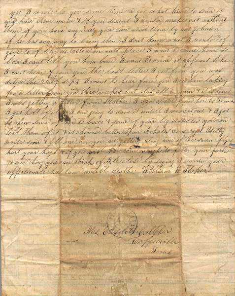 William Elisha Stoker to Elizabeth E. Stoker, November 15, 1862 (Page 2)