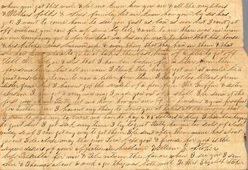 William Elisha Stoker to Elizabeth E. Stoker, July 14, 1863 (Page 2)