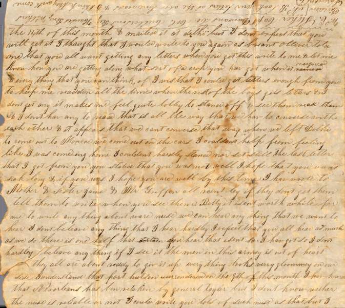 William Elisha Stoker to Elizabeth E. Stoker, July 18, 1863 (Page 3)