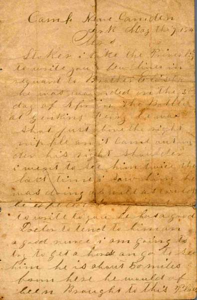Thomas F. McKissack to Elizabeth E. Stoker, May 7, 1864 (Page 1)