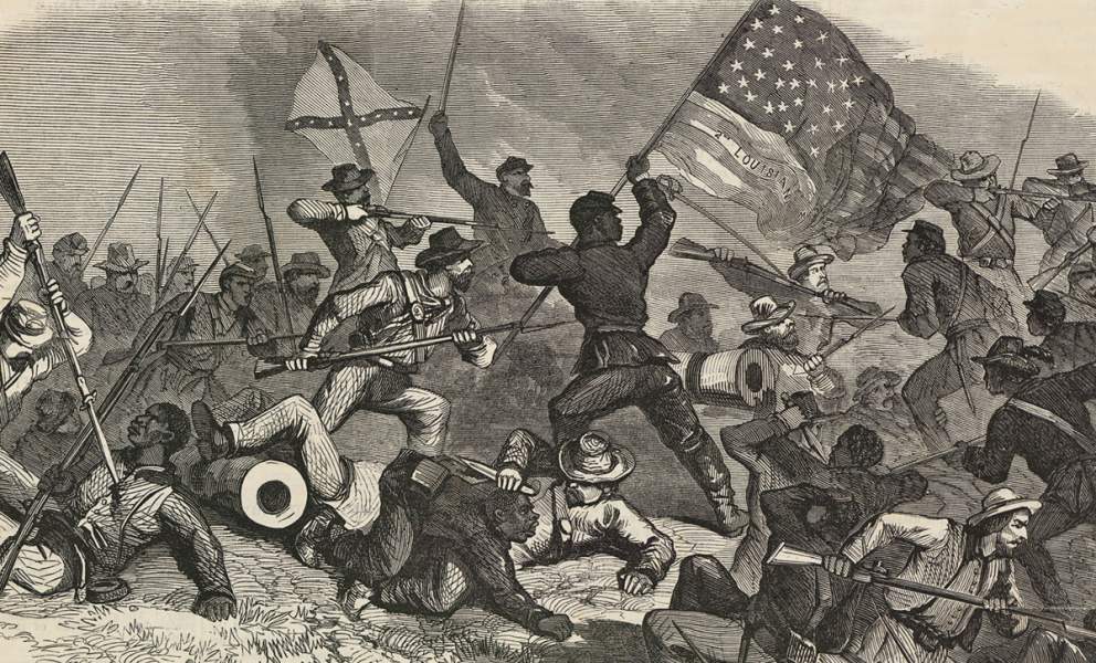 Attack of the Louisiana Native Guard at Port Hudson, Louisiana, May 27, 1863, artist's impression, another detail