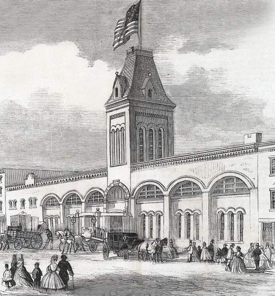 Twenty-Second Regiment Armory, West Fourteenth Street, New York City, September 1865, artist's impression
