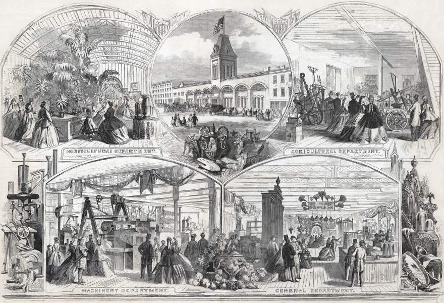 Annual Fair of the American Institute of New York City, New York, September 1865, artist's impression, zoomable image