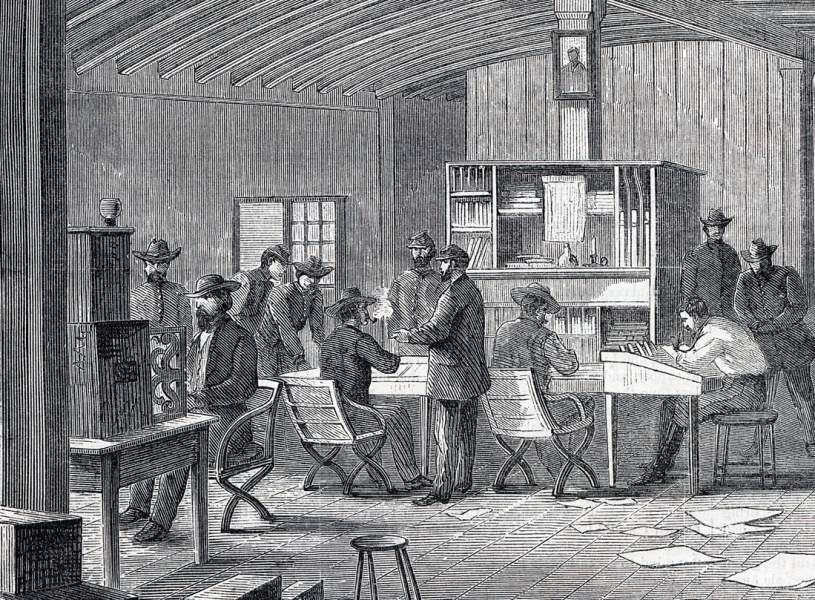 Adams Express Company's Barge, City Point, Virginia, November 1864, artist's impression, detail