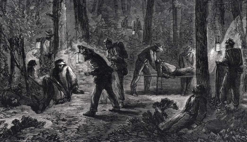 "Night After a Battle," William Waud, Harper's Weekly, October 29, 1864, detail