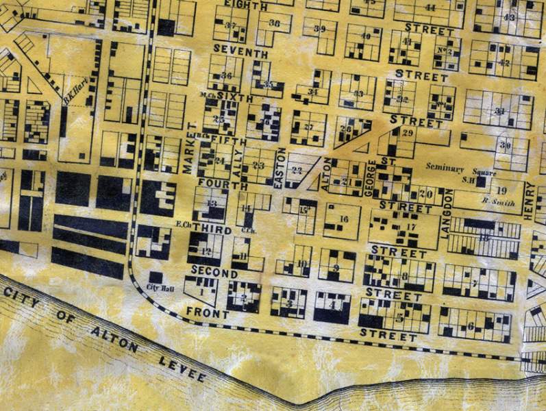 Alton, Illinois, 1860, central area, detail